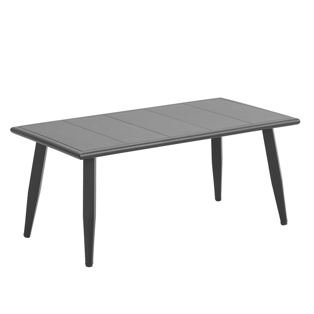 Outdoor Seating Set 4 Piece Bench Chairs Table Iron Gray