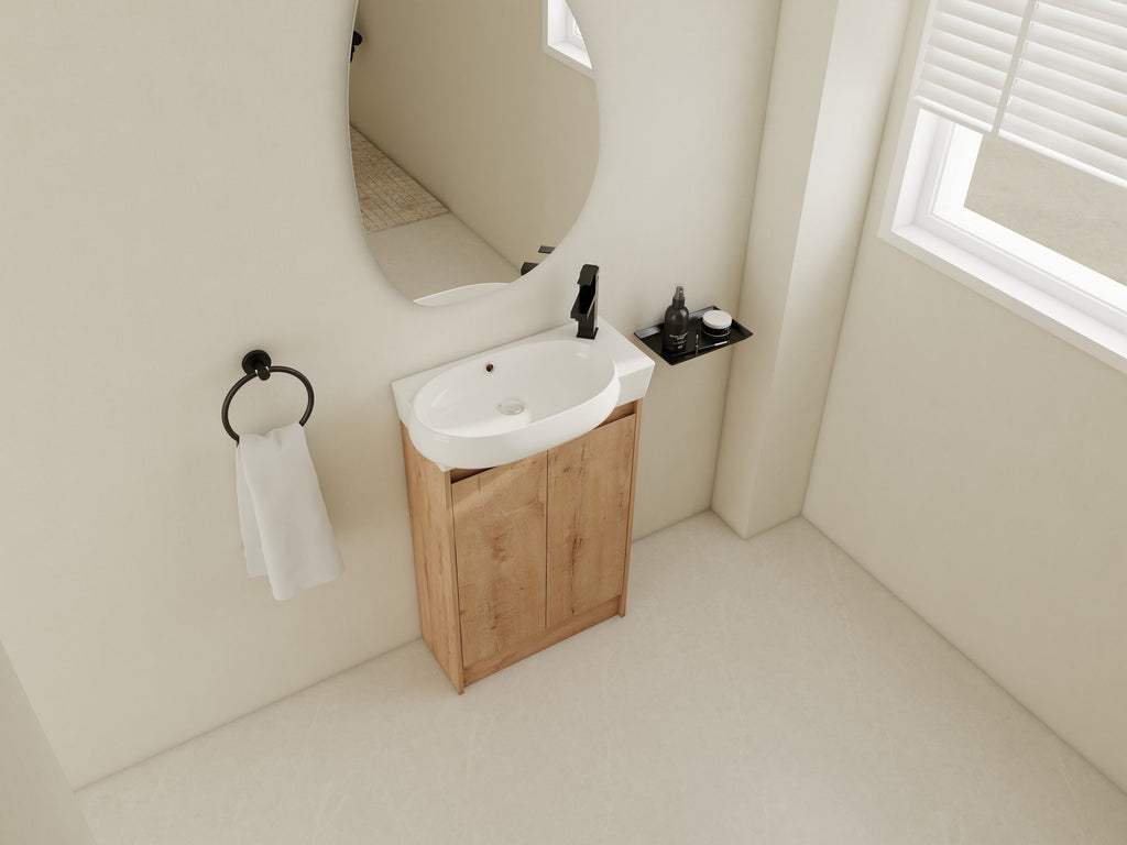 23' Freestanding Bathroom Vanity with Sink, Soft Close Doors
