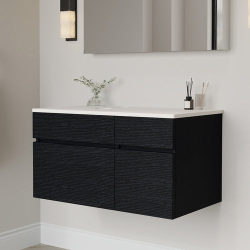 31.5' Modern Wall-Mounted Single Sink Bathroom Vanity Base Only Painted Floating