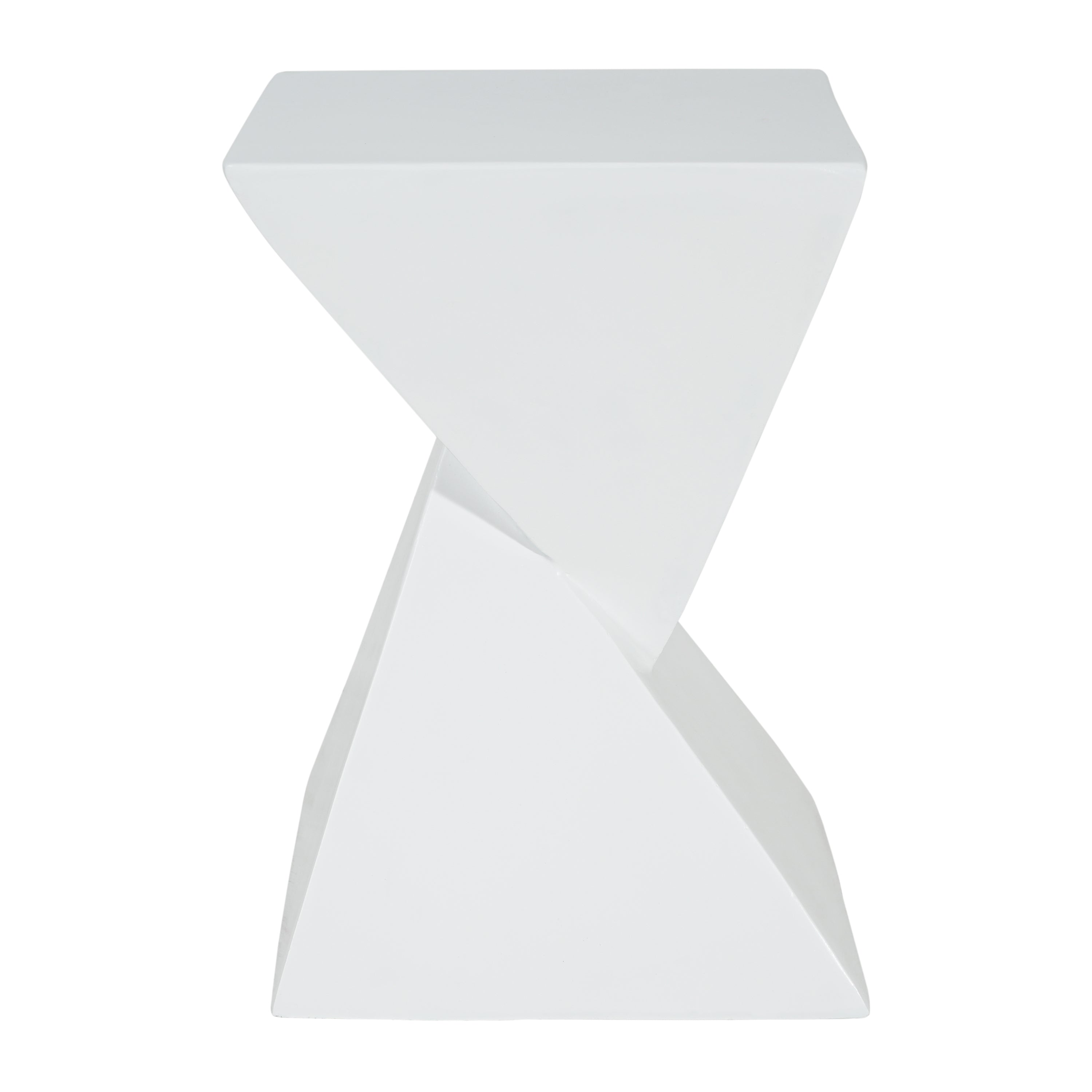 MGO X Design Side Table, White, Indoor Outdoor, 18 in H, 12.5 in Square Base