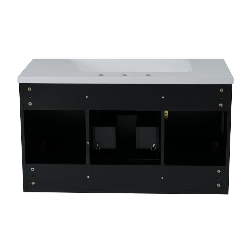 36'' Wall Mounted Bathroom Vanity with Resin Sink and 2 Drawers