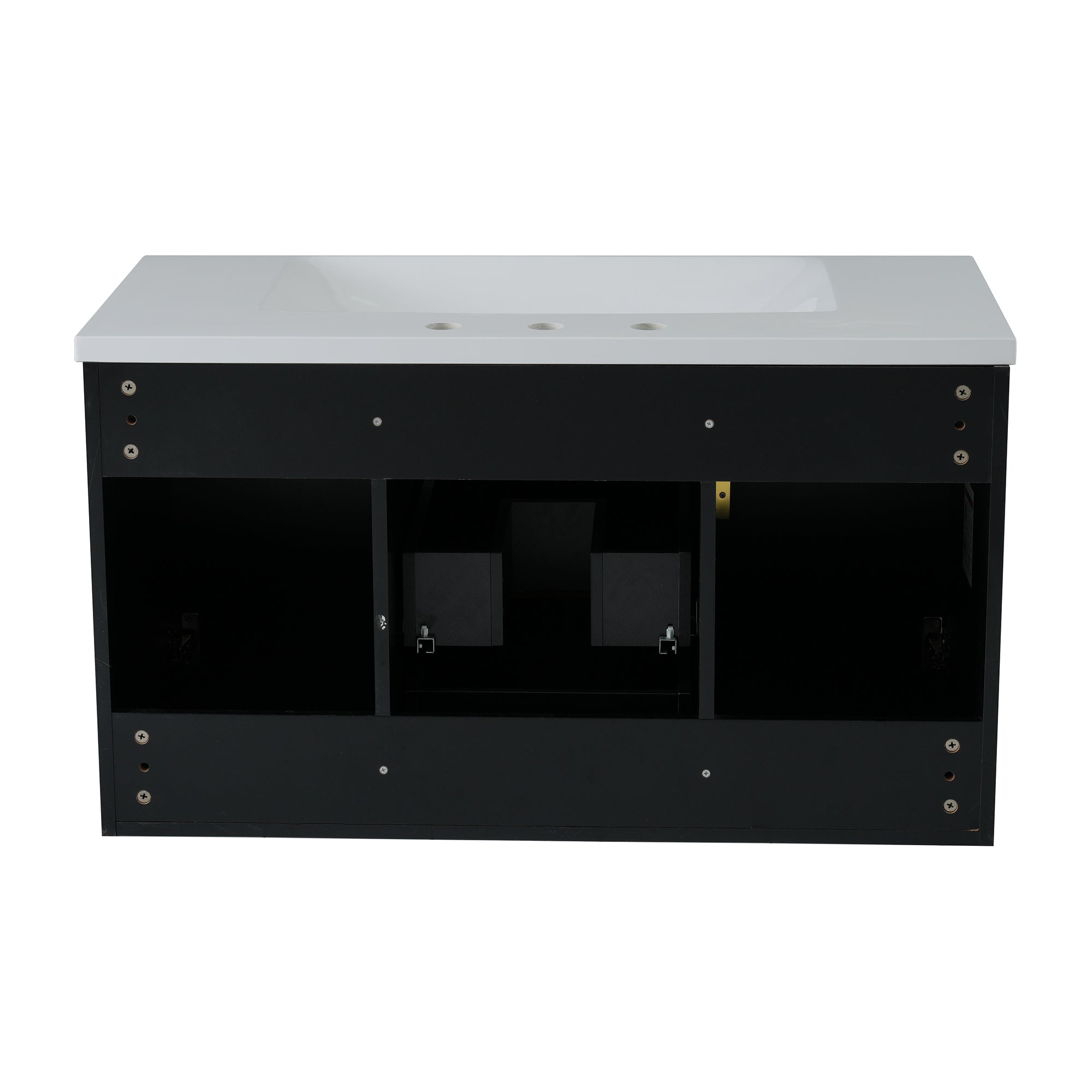 36'' Wall Mounted Bathroom Vanity with Resin Sink and 2 Drawers