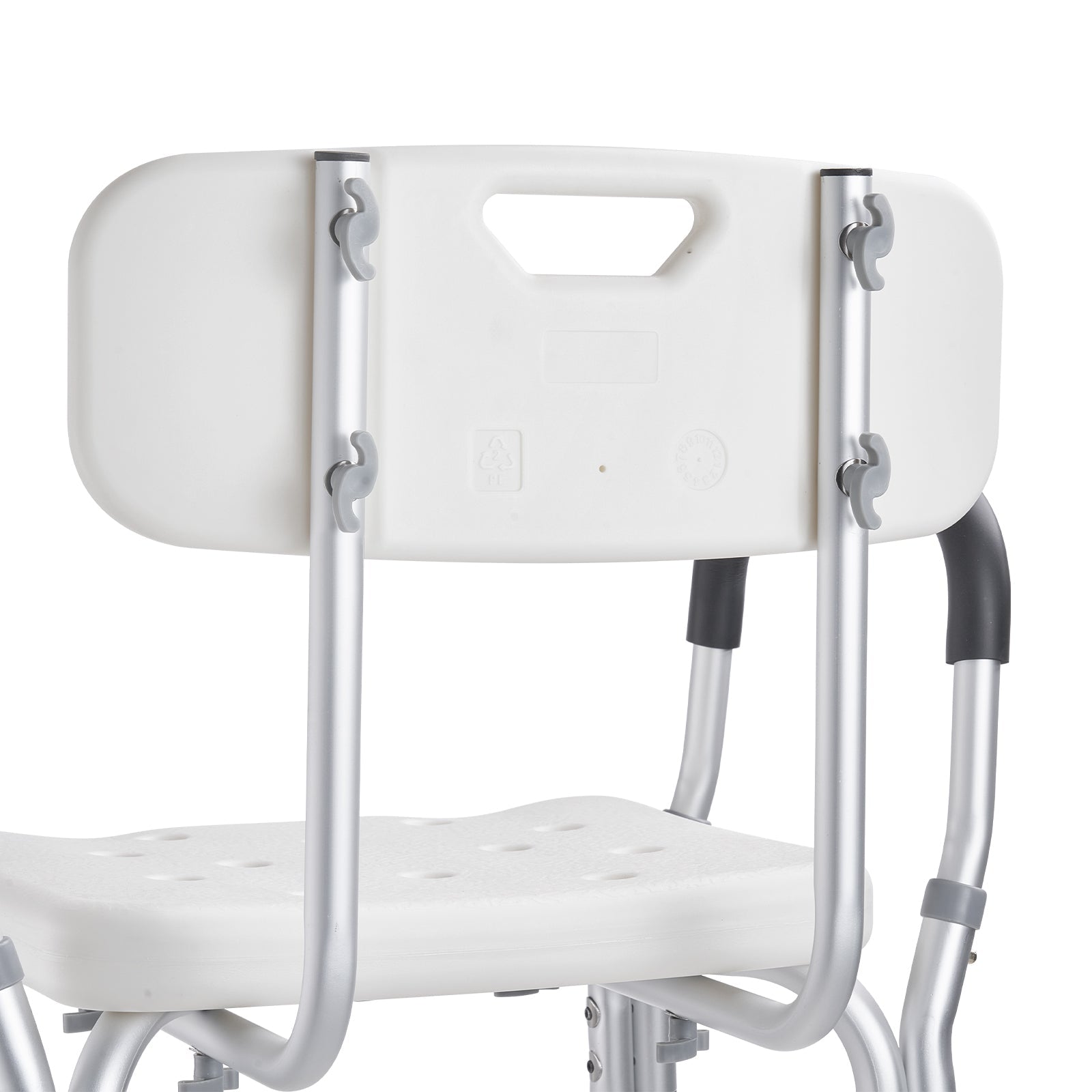 Shower Chair with Backrest Aluminum Adjustable Height Non-Slip 350 LB