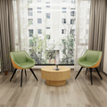 29.53 'MDF modern round coffee table and 2 PU dining chairs set, ring-striped