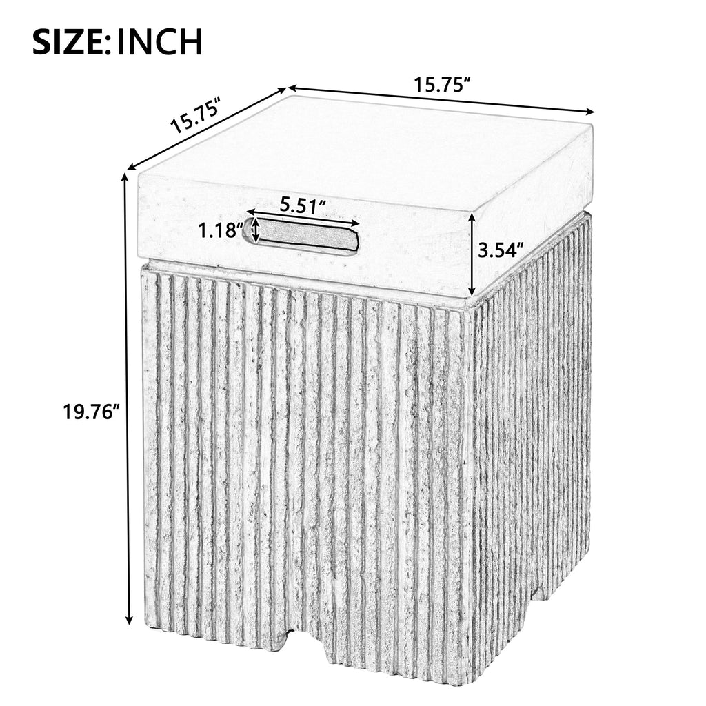 Propane Fire Pit Rectangular 40000 BTU 41.9" with Side Table Cover