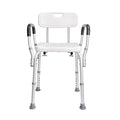 Shower Chair with Backrest Aluminum Adjustable Height Non-Slip 350 LB