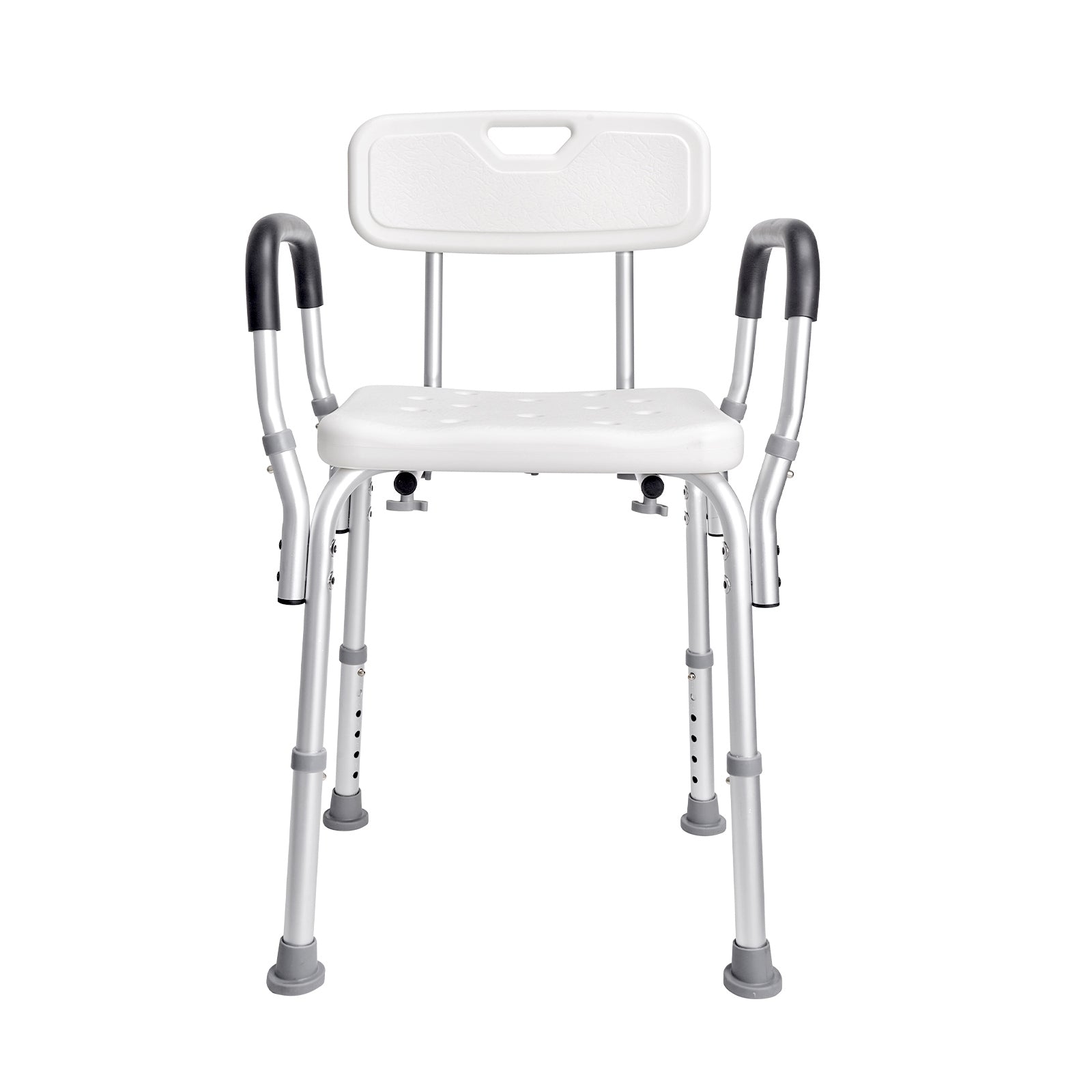 Shower Chair with Backrest Aluminum Adjustable Height Non-Slip 350 LB