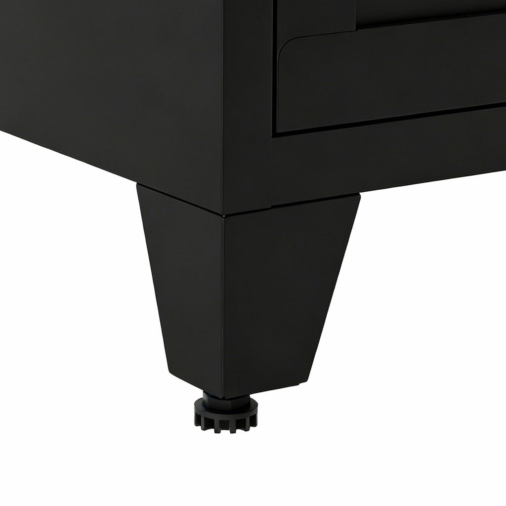 Dresser 9-Drawer Black Steel Smooth-Glide Powder Coat 52x15.8x30 In