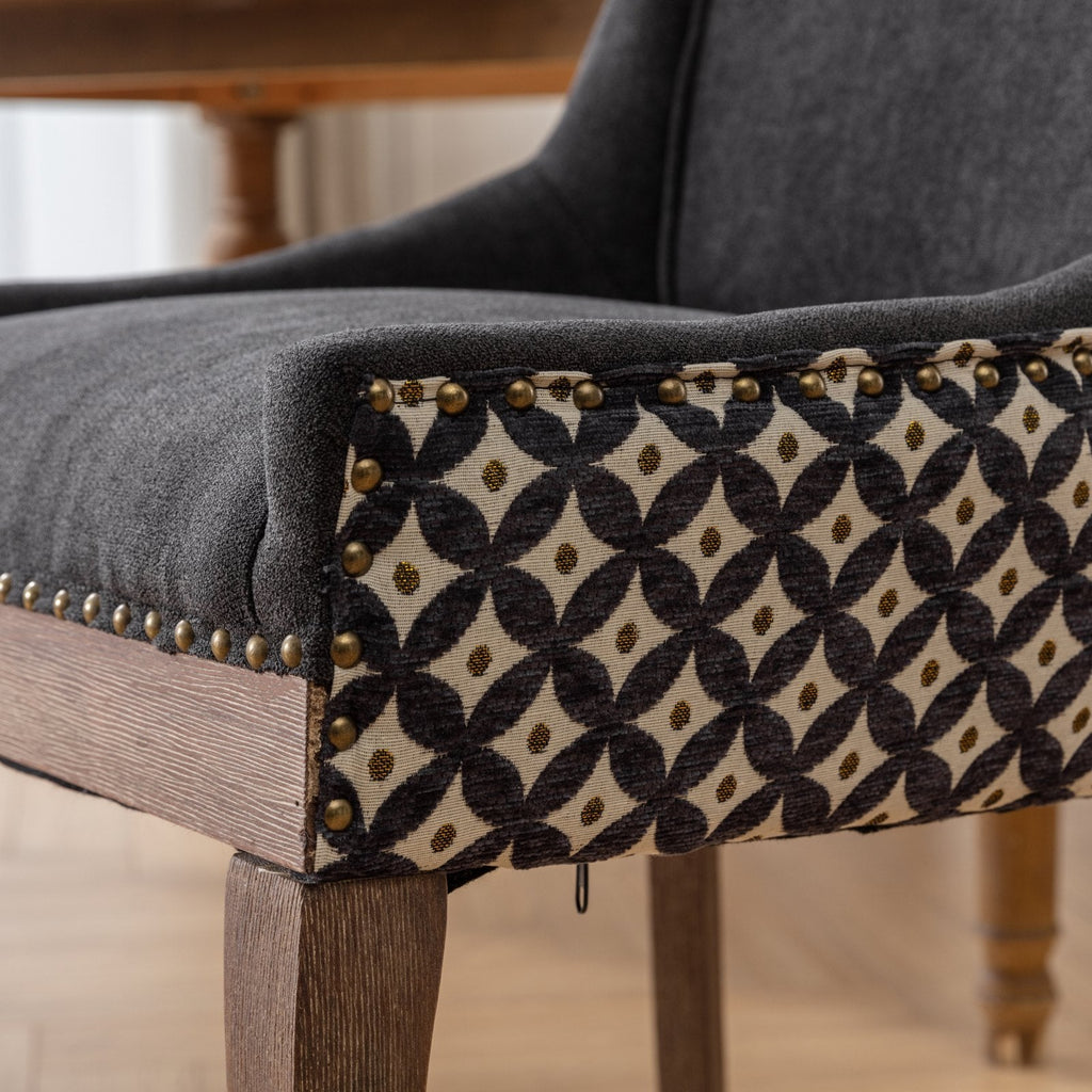 Ultra Side Dining Chair, Thickened fabric chairs with neutrally toned solid
