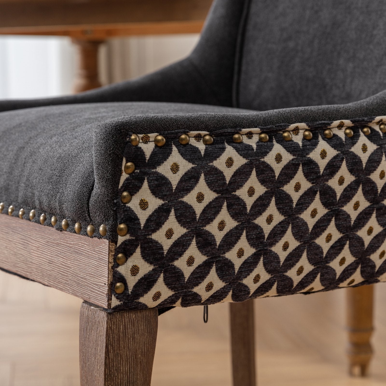 Ultra Side Dining Chair, Thickened fabric chairs with neutrally toned solid