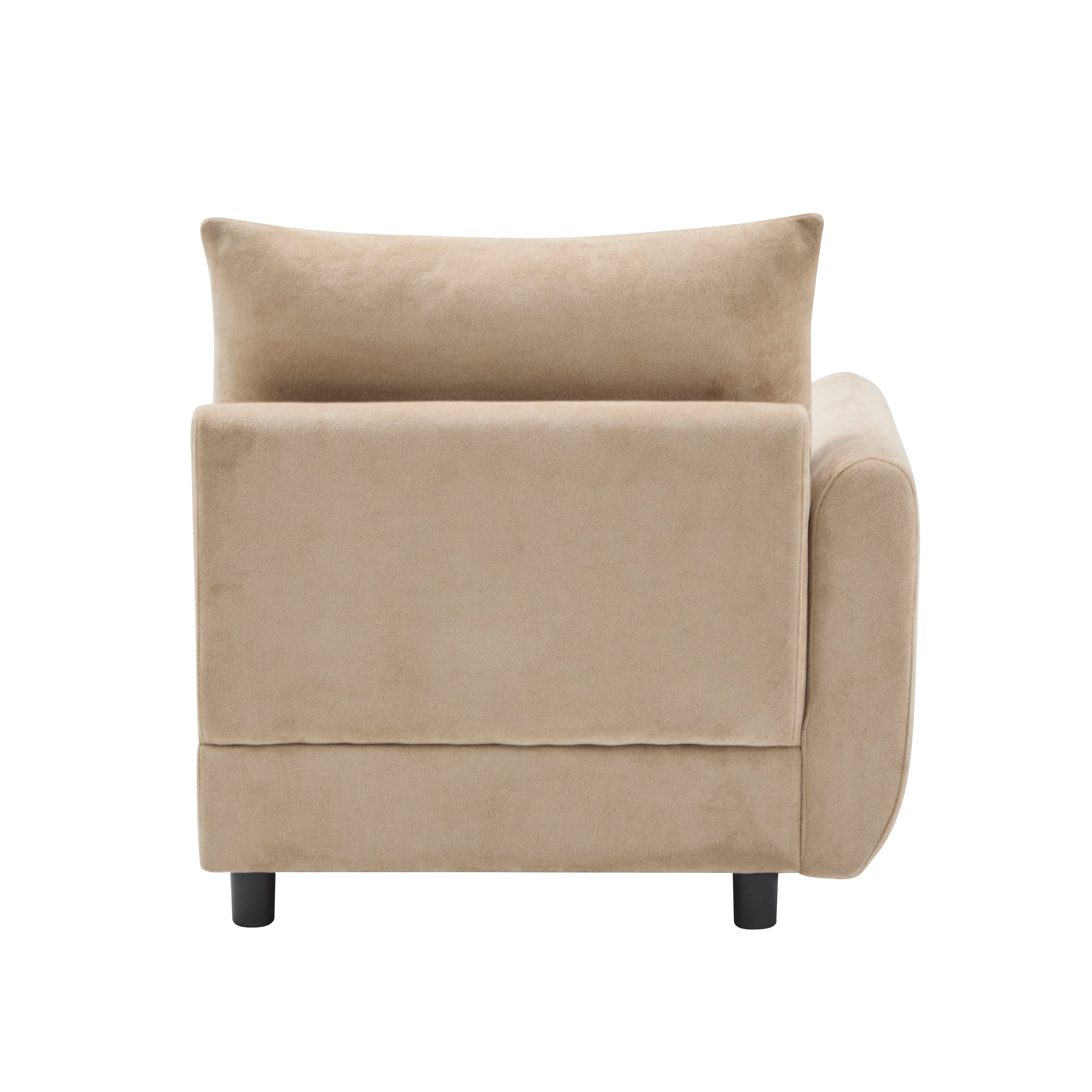 Sectional Sofa Modular Velvet Camel 2 Seat 69 In Eucalyptus Frame