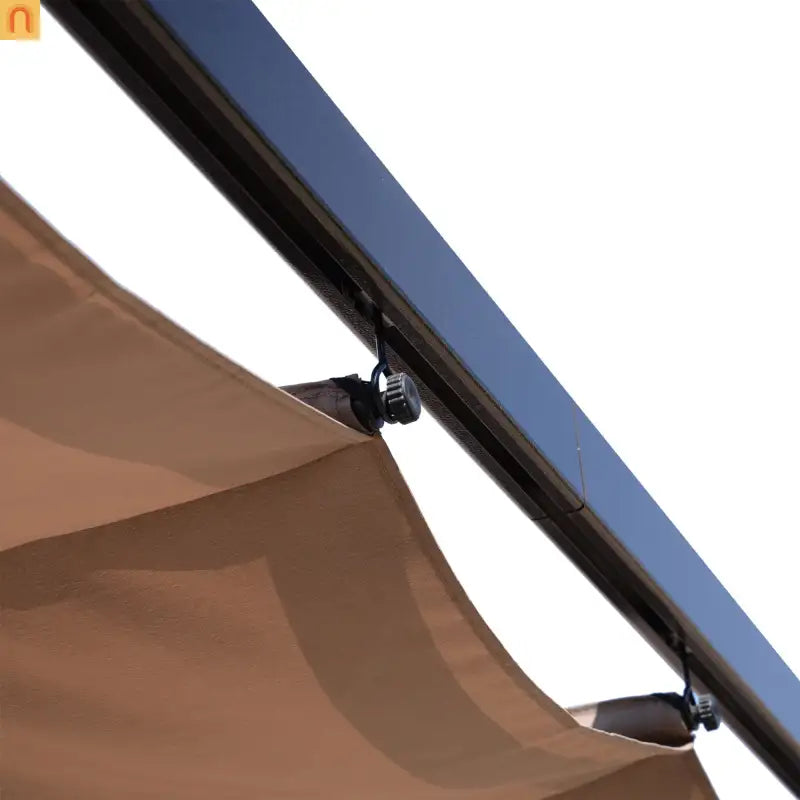 Pergola Canopy Retractable Aluminum Brown 10x13 ft Rust Resistant