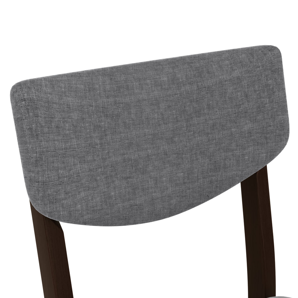 Rustic 5-Piece Dining Set - 1 Solid Wood Table + 4 Upholstered Chairs,
