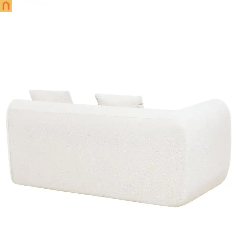 Sectional Sofa Curved L-Shape High-Density Foam White 4 Seat 110 In