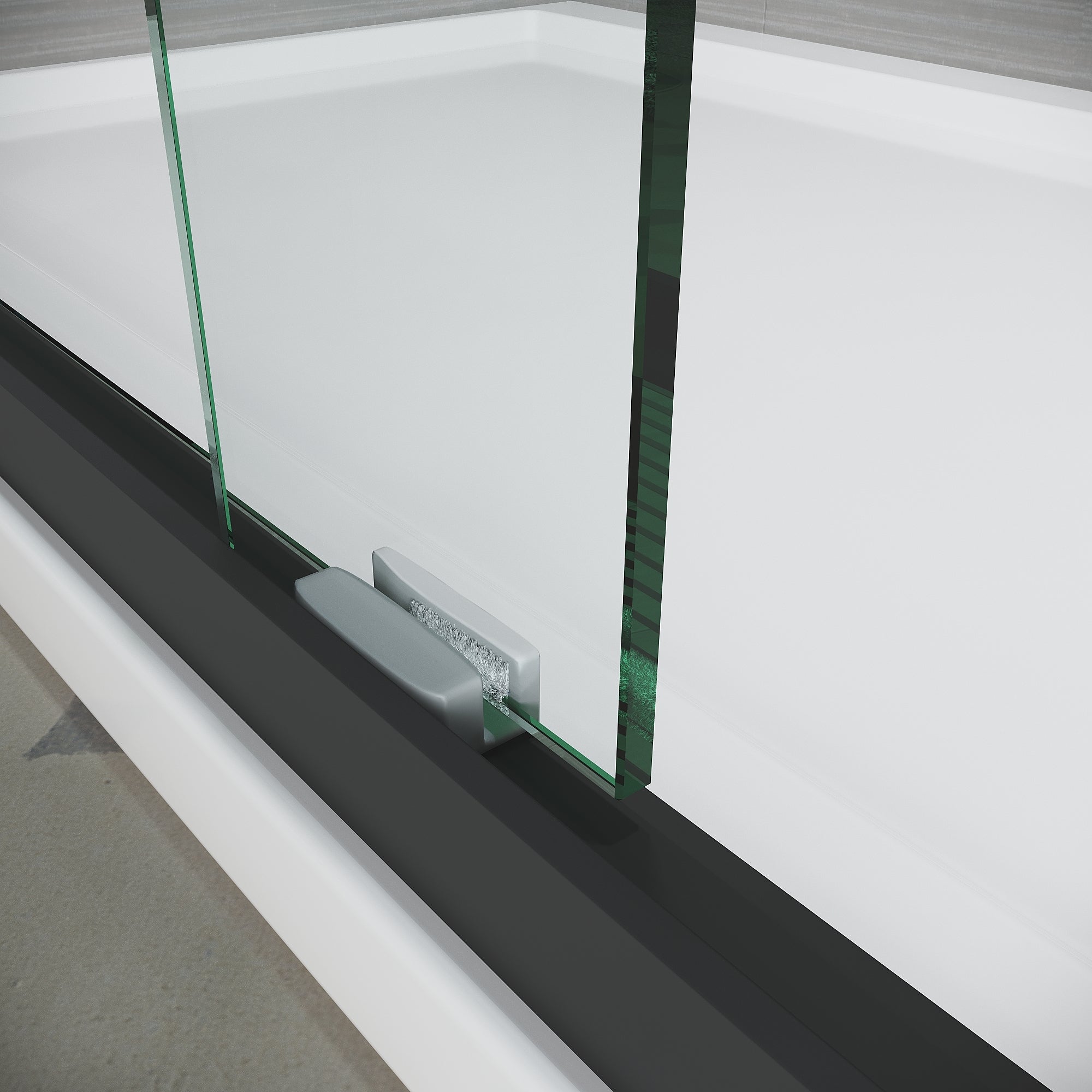 Sliding Glass Tub Door 56-60 in. W x 57 in. H, Matte Black Semi Frameless Dou