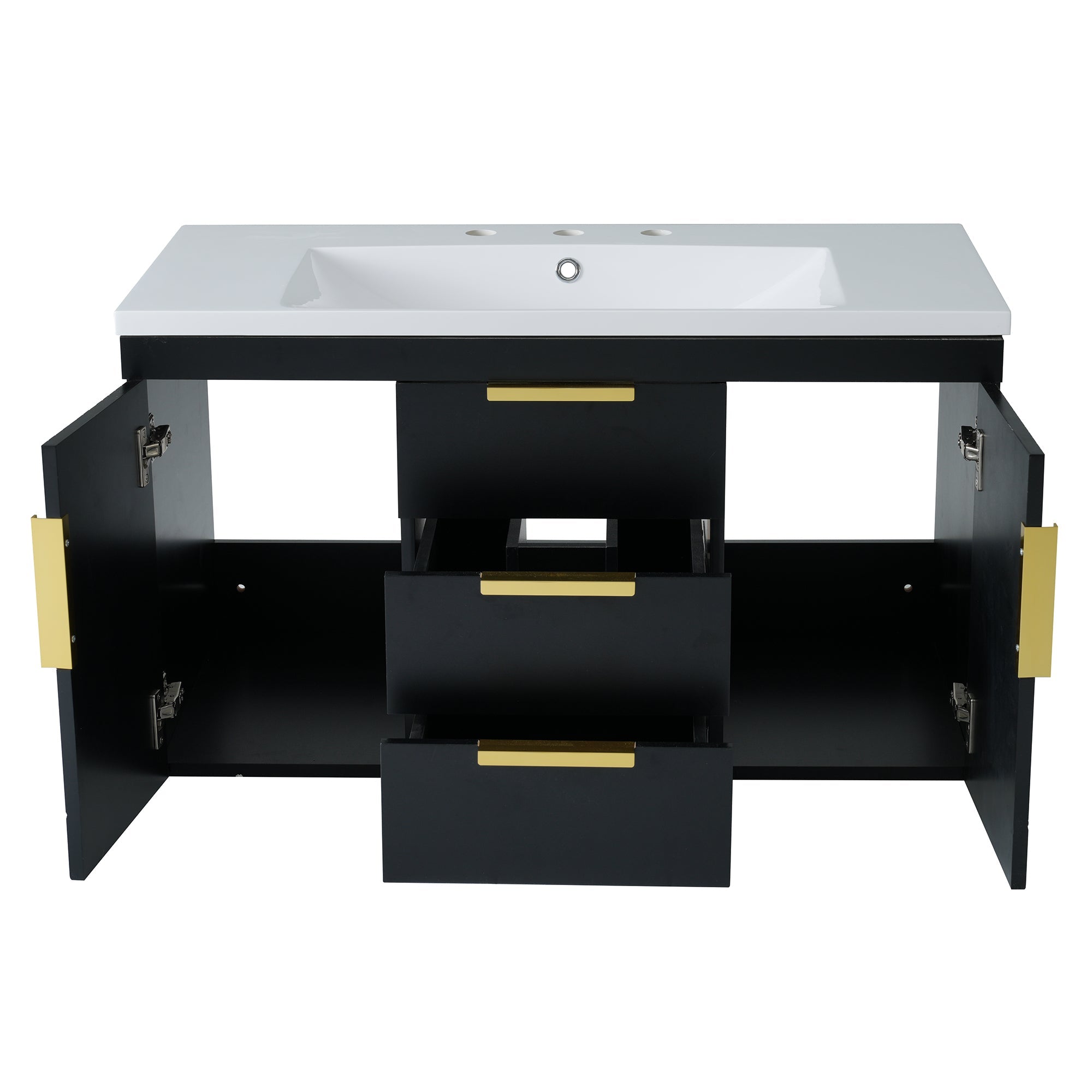 36'' Wall Mounted Bathroom Vanity with Resin Sink and 2 Drawers