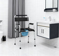 Commode Chair Adjustable 7-Level Steel Black 331 LB Foldable Removable Bucket