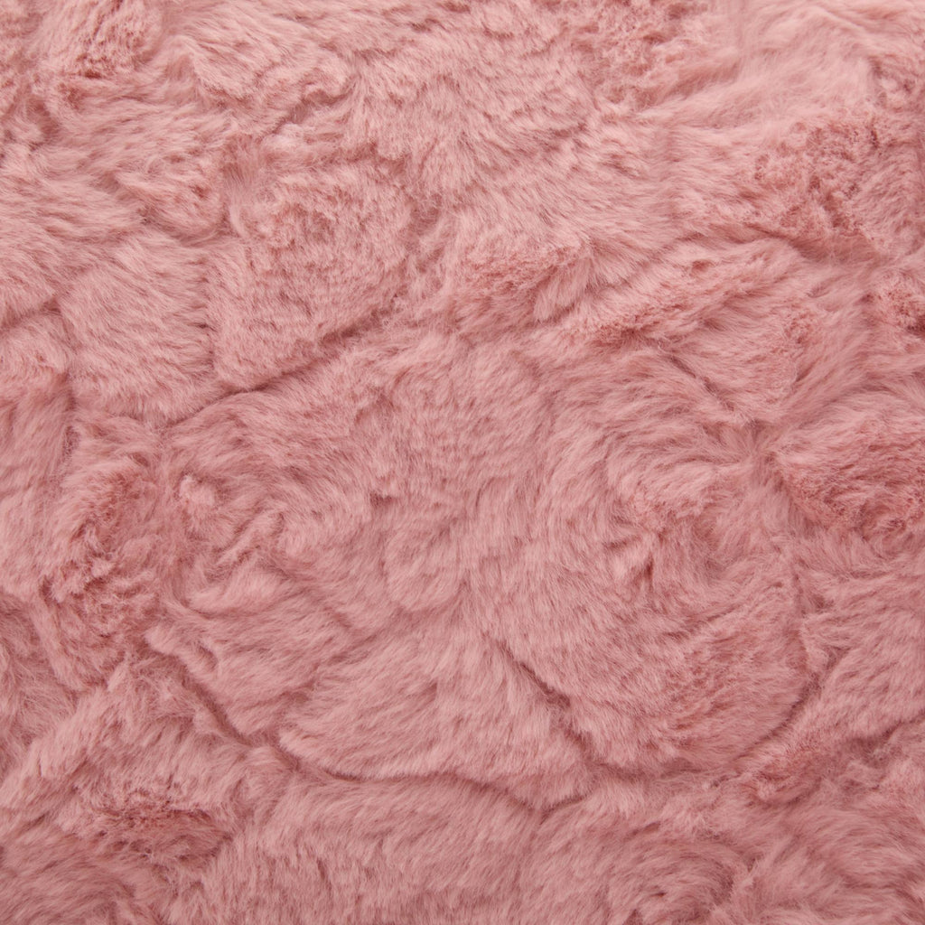 Swivel Chair Faux Alpaca Pink Wide 26.4 In Seat 360 Degree Height Adjust
