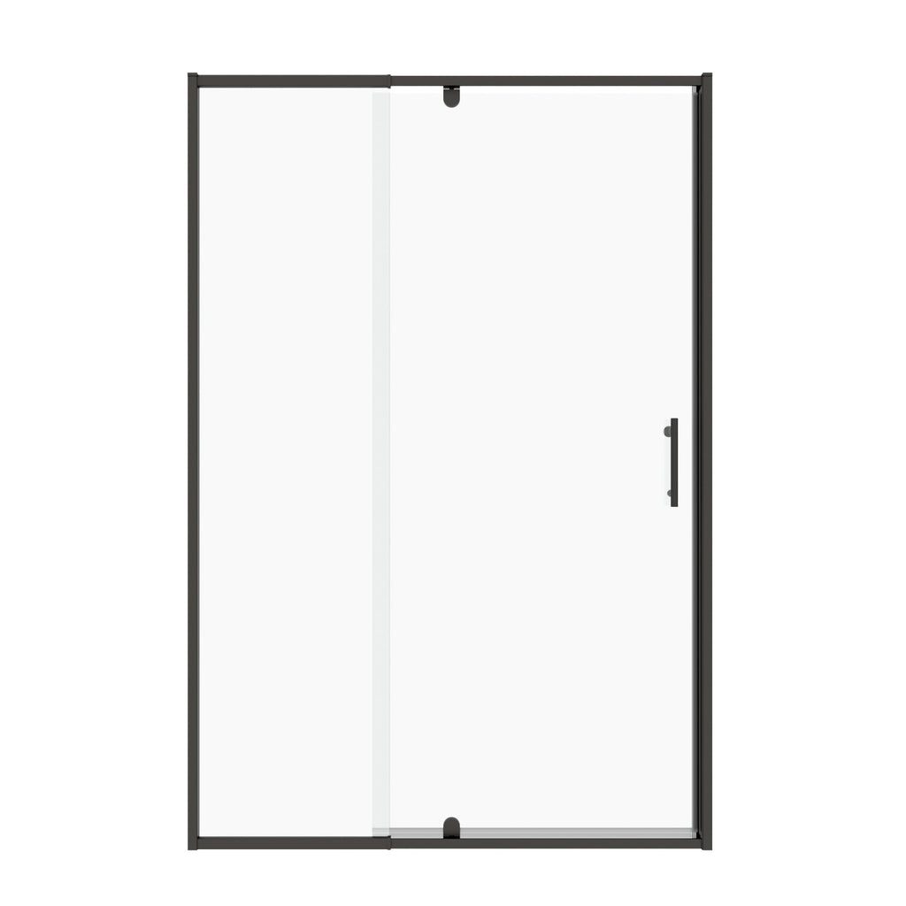 56-60in W x 71in H Pivot Swing Glass Shower Door, Matte Black, 6mm Clear SGCC