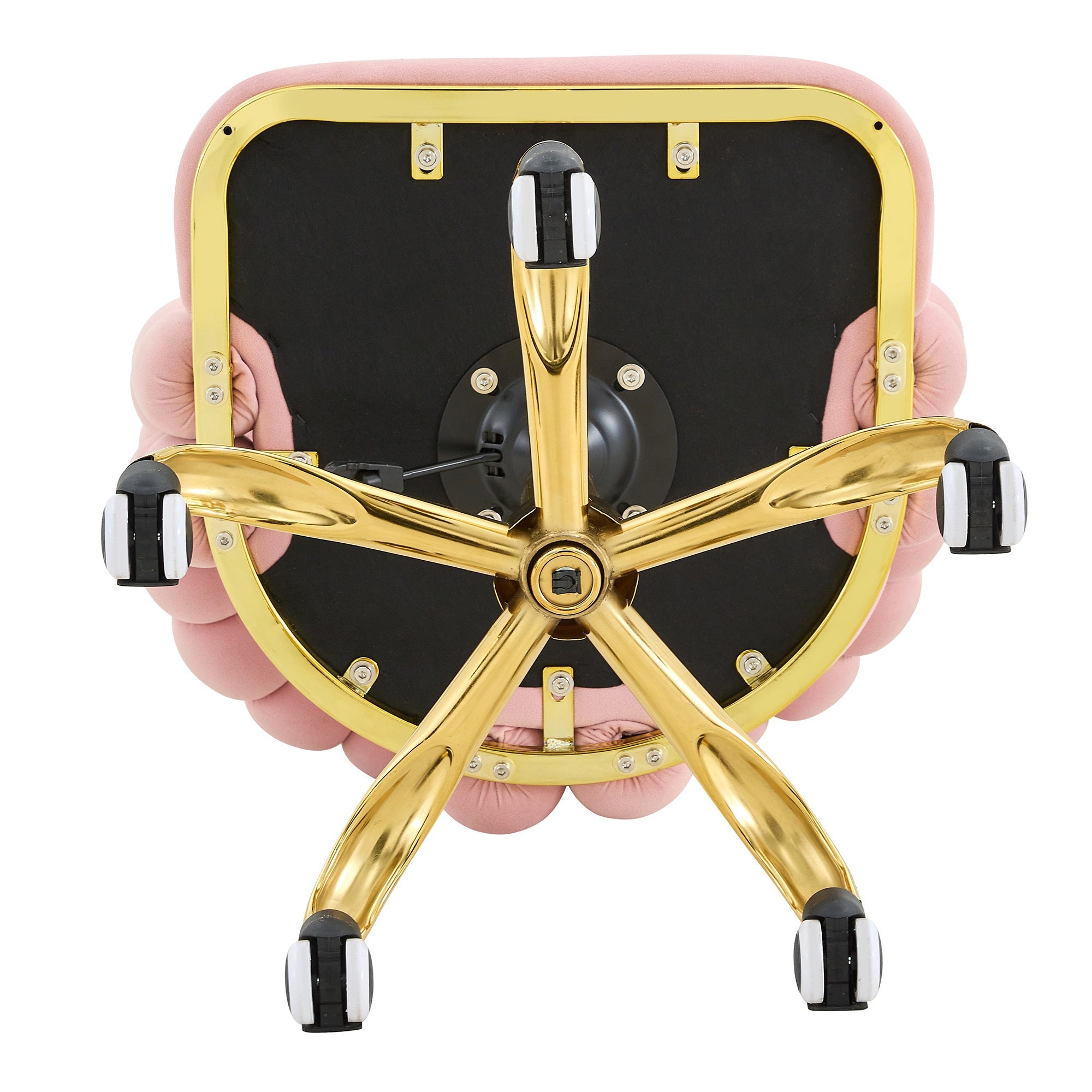 Pink Velvet Bubble Vanity Chair with Gold Base, 360 Swivel Height Adjustable