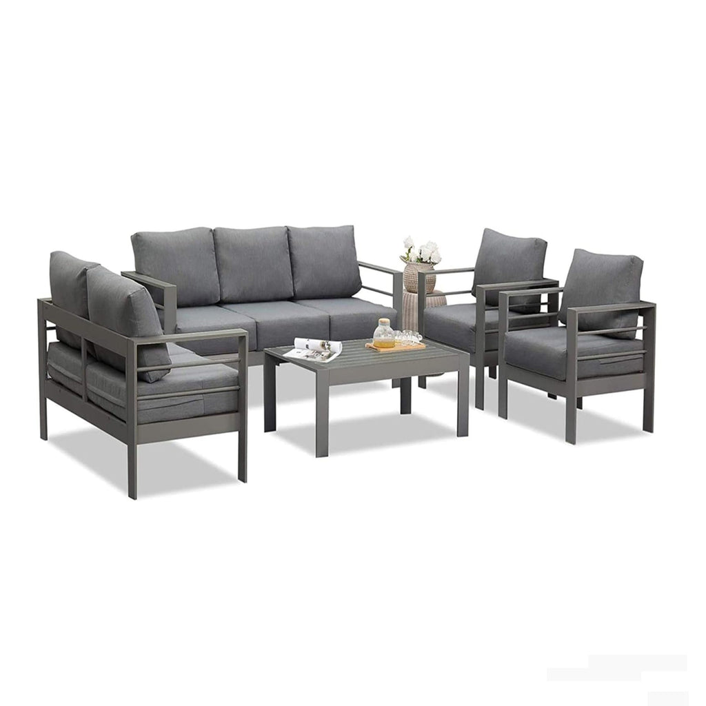 3-Seat Outdoor Aluminum Sofa 74" Dark Gray