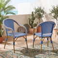 Outdoor Bistro Chairs, Patio Dining Chairs with Aluminum Frame, Weather