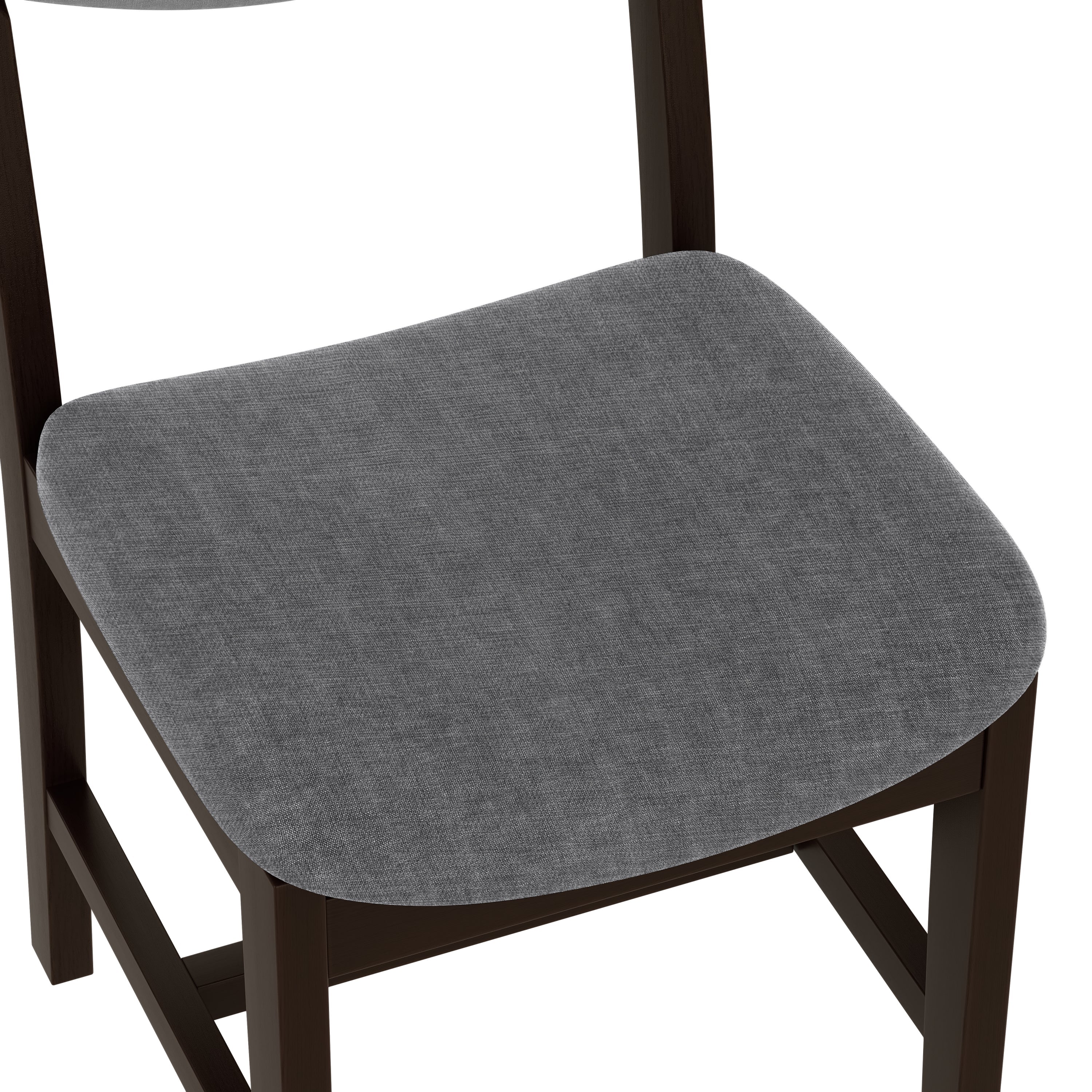 Rustic 5-Piece Dining Set - 1 Solid Wood Table + 4 Upholstered Chairs,