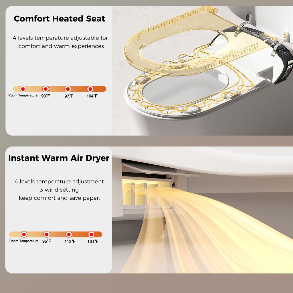 Starry Night Light Smart Toilet with Bidet Built In, Modern Design For  Bathr...