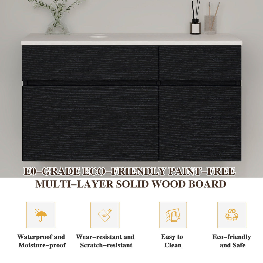 31.5' Modern Wall-Mounted Single Sink Bathroom Vanity Base Only Painted Floating