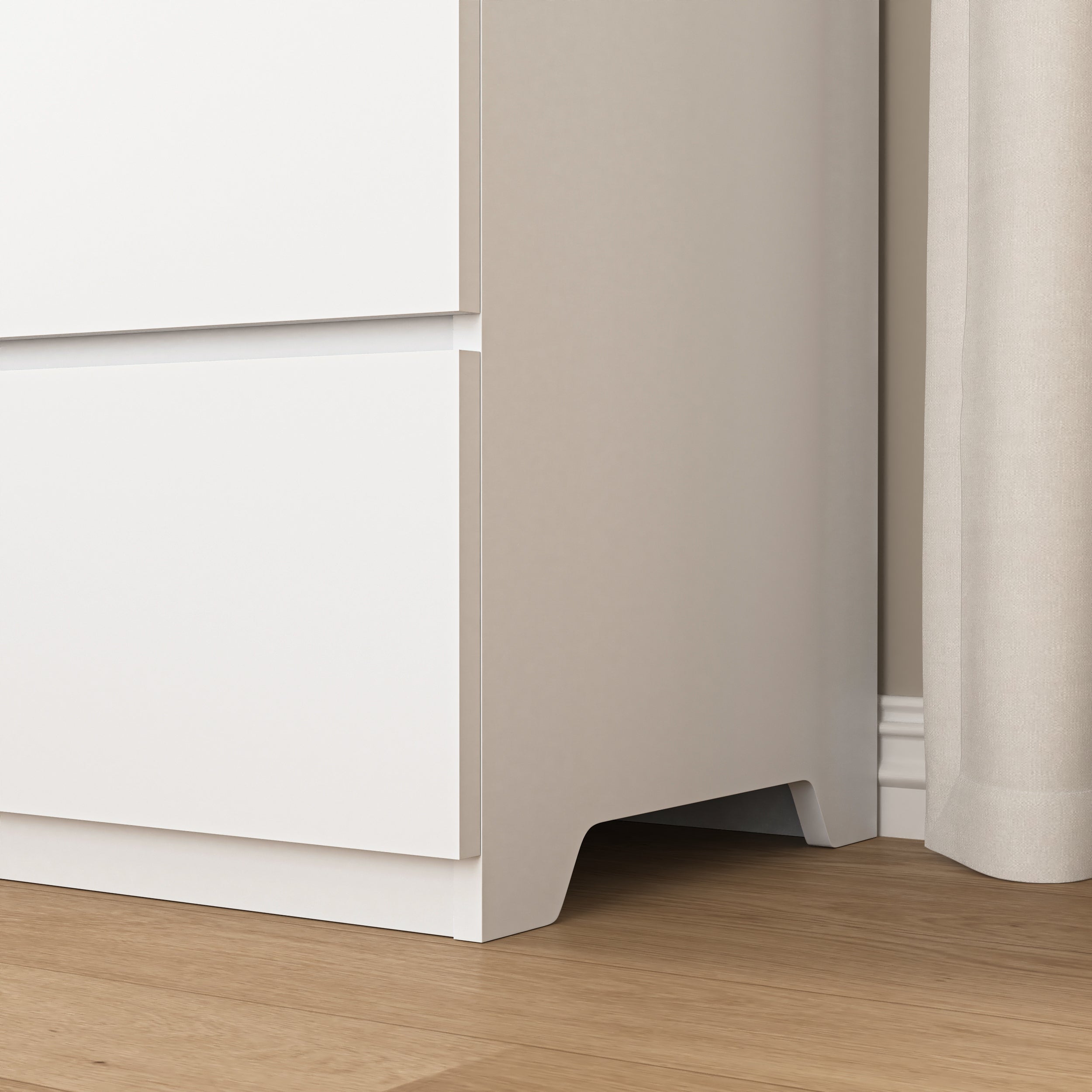 Dresser Modern 9-Drawer White Particle Board Handleless 63x15.74x29.5 In