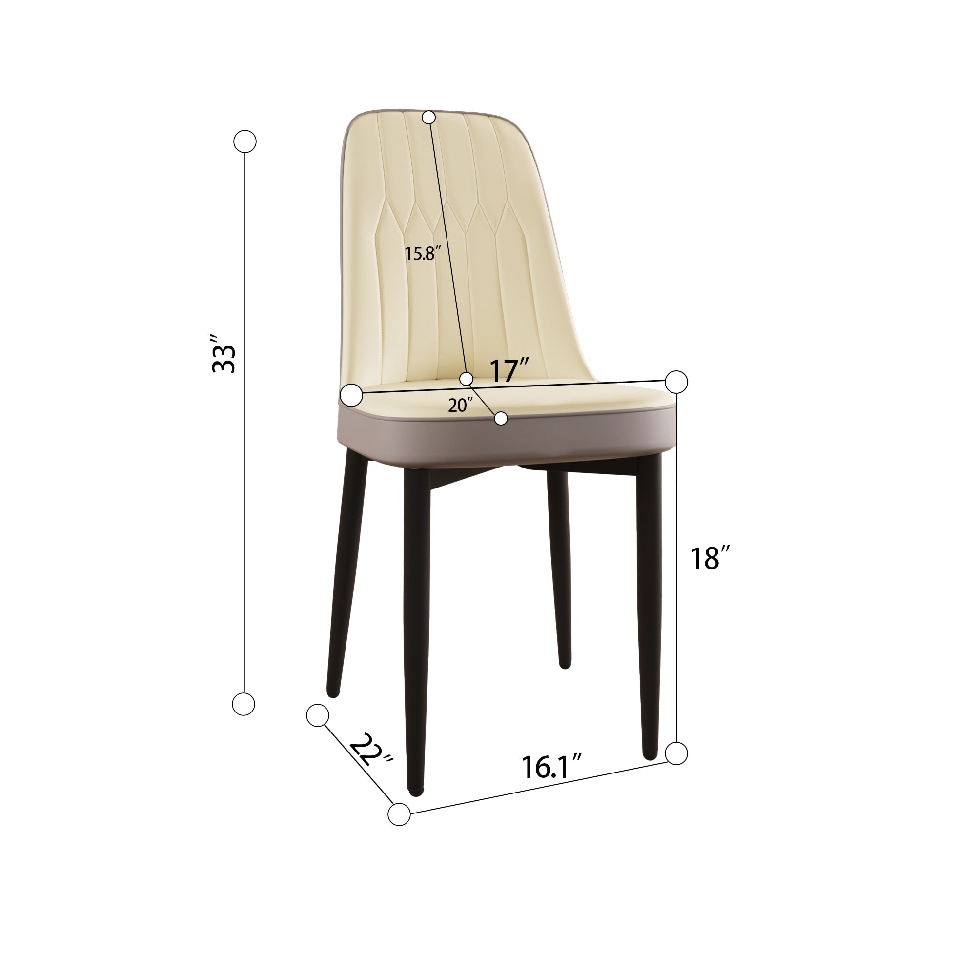 47'-63' expandable dining table set for 2-6 people, equipped with PU fabric