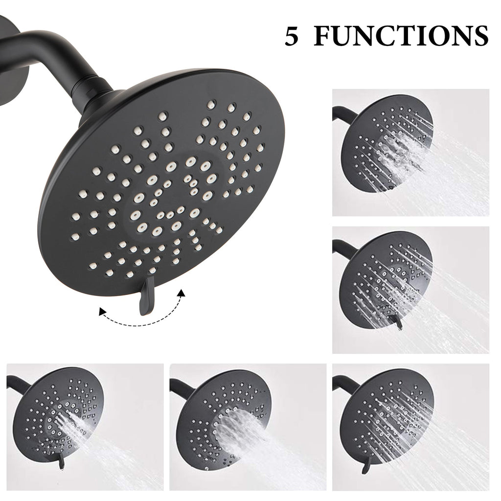 Single Handle Tub Spout and 5-functions Shower Head Set (Valve Included)