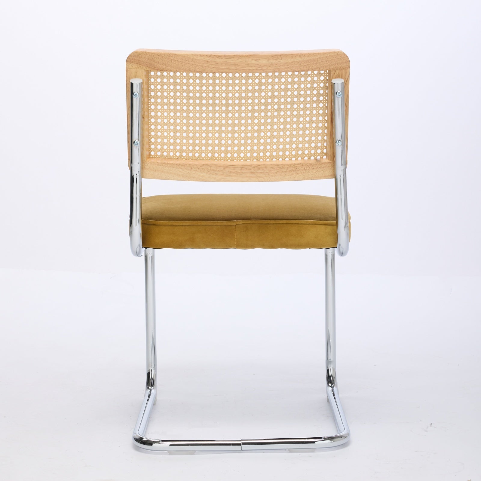 Mid Century Modern Dining Chairs Set of 2, Velvet Accent Chairs with Natural