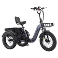 Electric Tricycle Fat Tire 20 In 7-Speed Aluminum Gray 275 LB 50 Mile Range