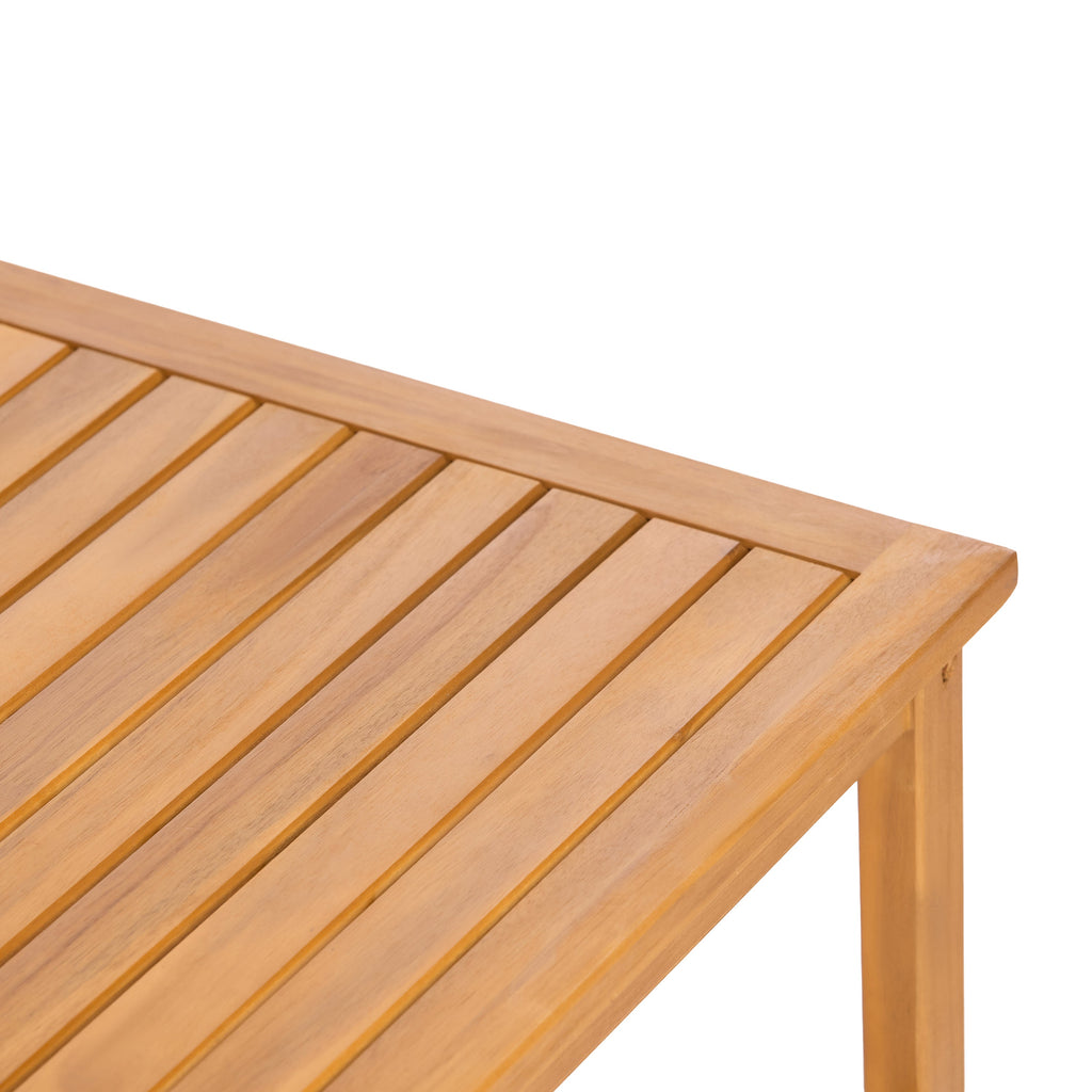 Outdoor Sofa Set Acacia Wood Teak Textilene Beige Cushion 2 Piece