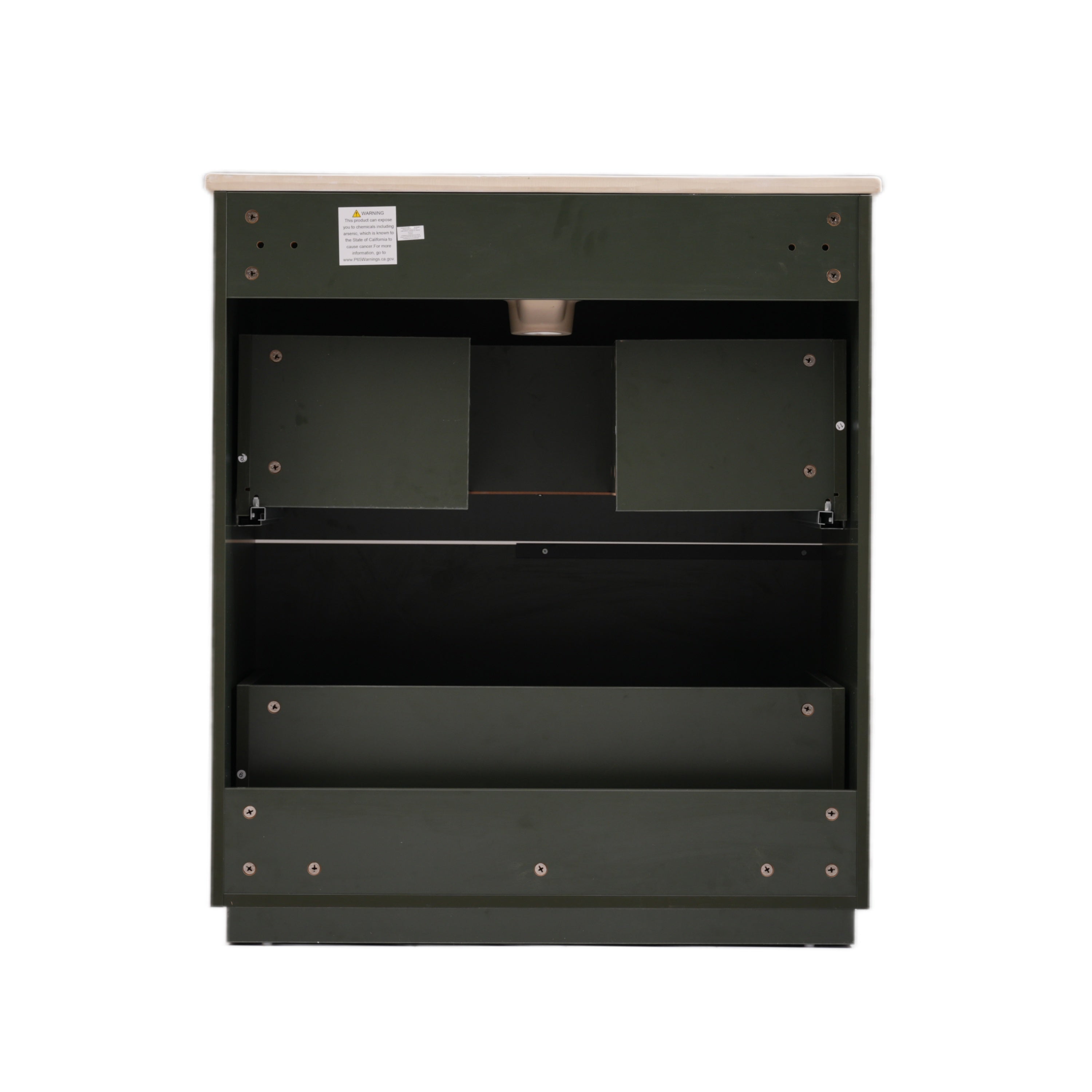 Green Fluted Bathroom Vanity with Ceramic Sink, 30' Full-Extension Drawers, S...