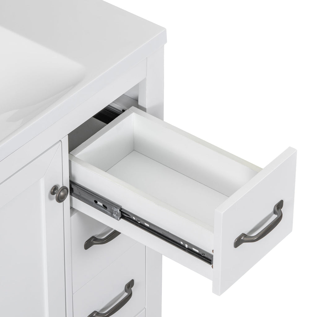 36' Bathroom Vanity with Sink Combo, Six Drawers, Multi-Functional Drawer Div...