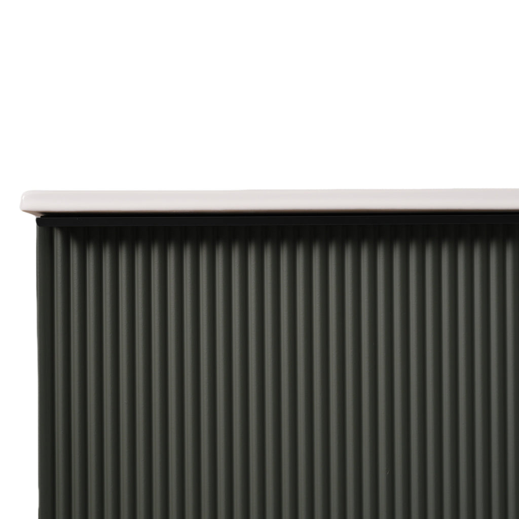 Green Fluted Bathroom Vanity with Ceramic Sink, 30' Full-Extension Drawers, S...