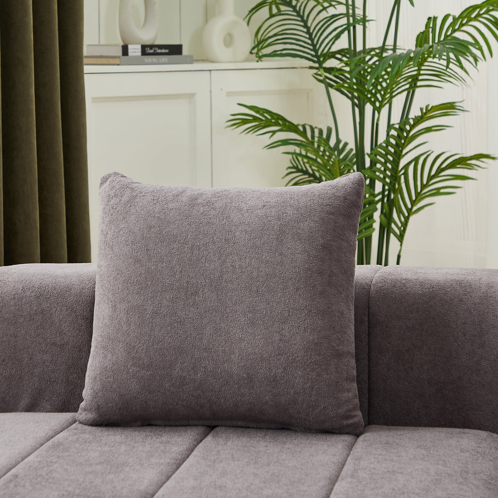Loveseat Modular Chenille Gray 2 Seat Piano Key Design