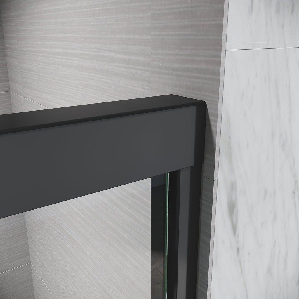 Sliding Shower Glass Door 56-60 in. W x 72 in. H, Adjustable Semi Frameless S