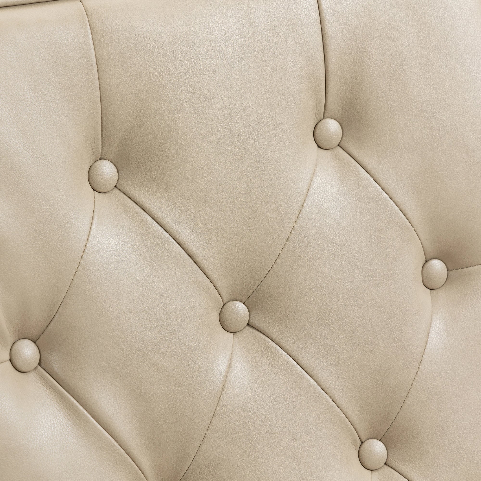 Accent Lounge Chair PU Leather Camel Rubber Wood Legs Sinuous Springs 250 LB