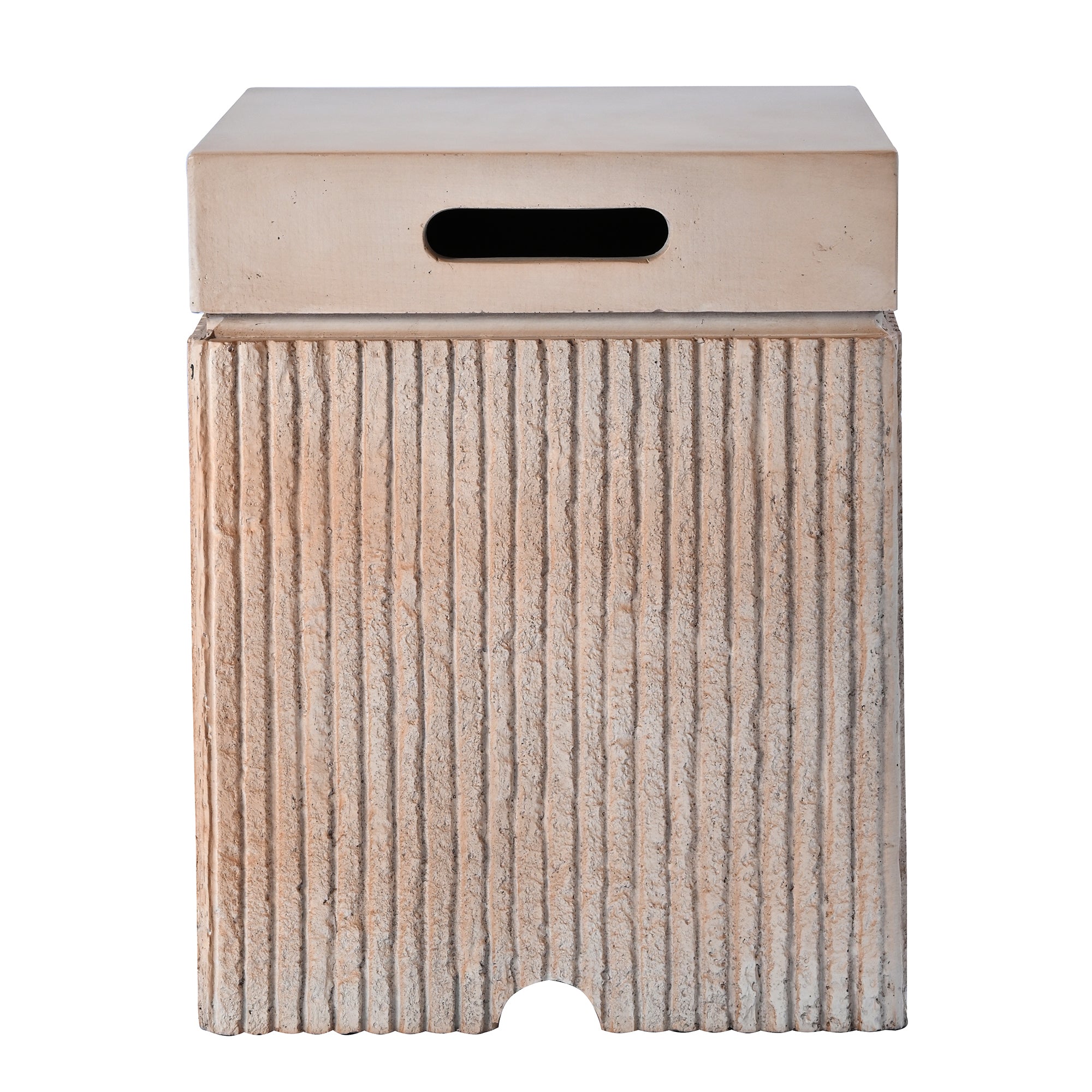 Fire Pit Propane Rectangular MGO Gray 40000 BTU with Tank Cover 41.9 In