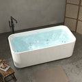 67' Rectangle Acrylic Whirlpool Bathtub Freestanding Soaker Tub Chrome Drain cUPC
