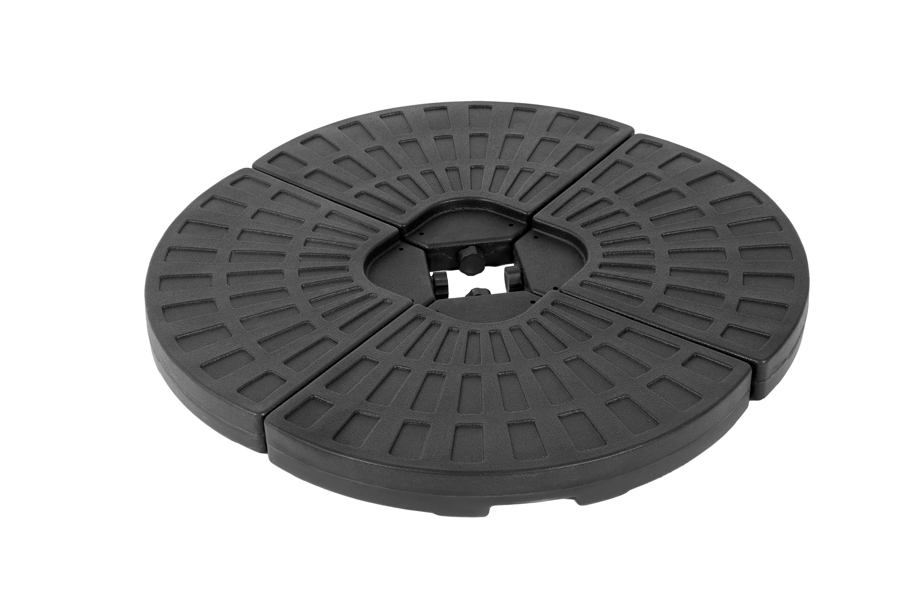 Patio Umbrella Base Fillable 4 Plate PE Black 42 LB Each Water Sand