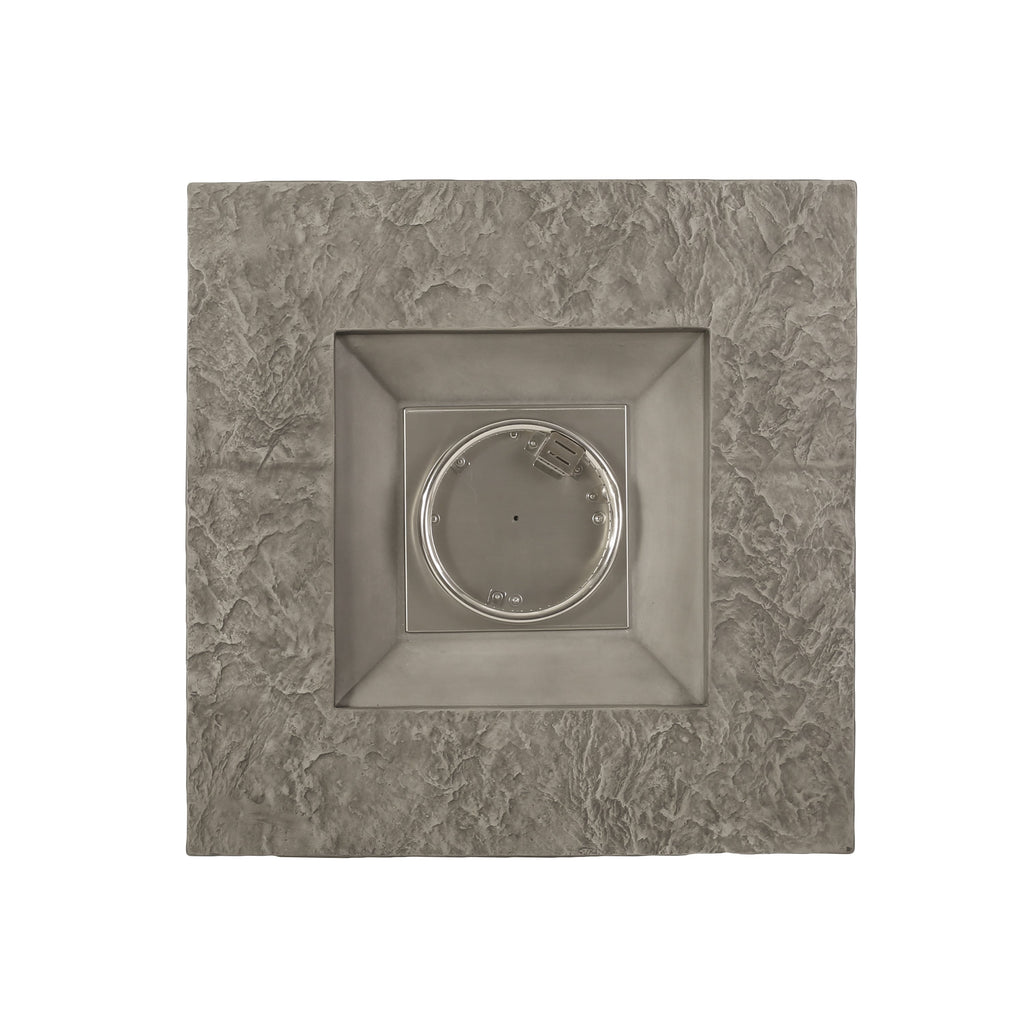 Classic Stone Design 32 Inch Square MGO Fire Pit 40000 BTU, Stone Gray