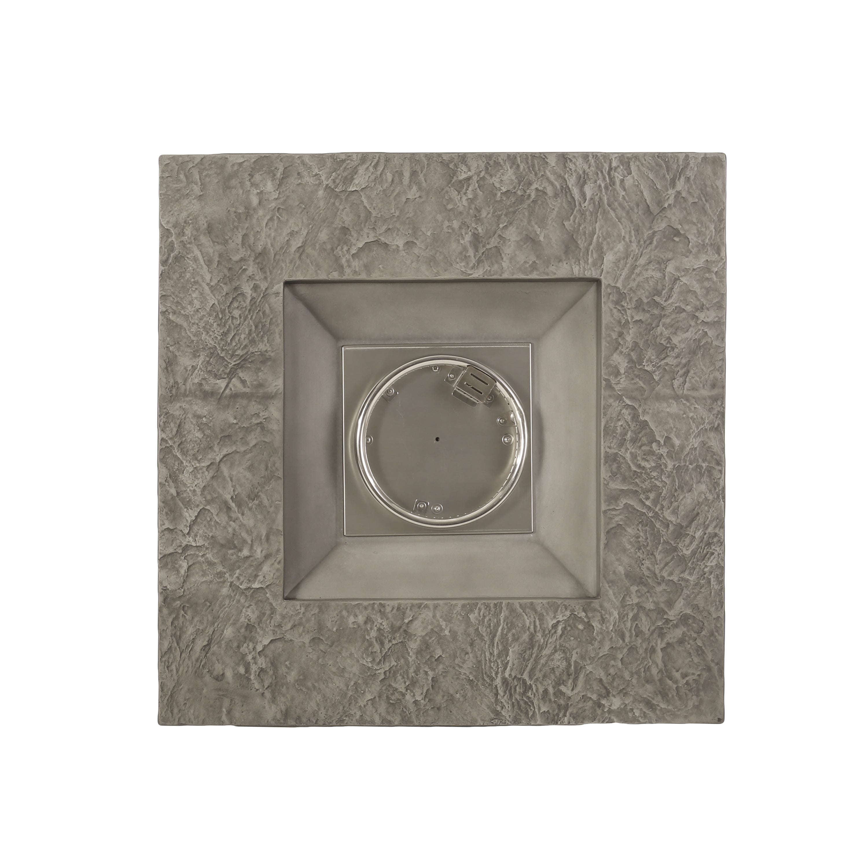 Classic Stone Design 32 Inch Square MGO Fire Pit 40000 BTU, Stone Gray
