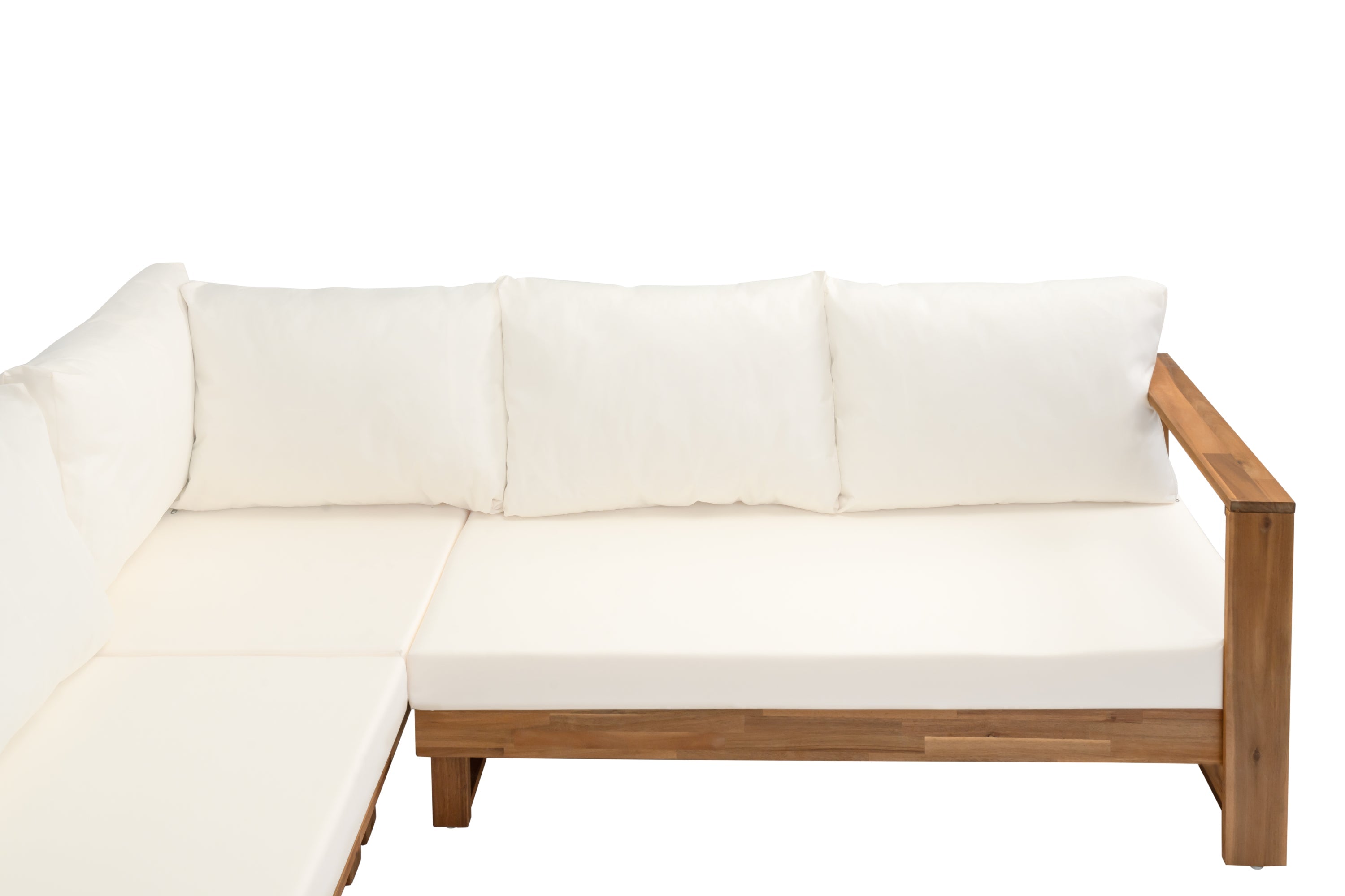 Outdoor Sectional Set Acacia Wood 4-Piece Teak