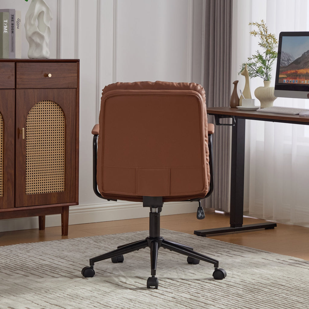 Office Chair,Mid Back Home Office Desk Task Chair with Wheels and Arms Ergono...