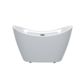 Modern Acrylic Freestanding Tub, Gloss White, Chrome Overflow and Pop-Up Drain