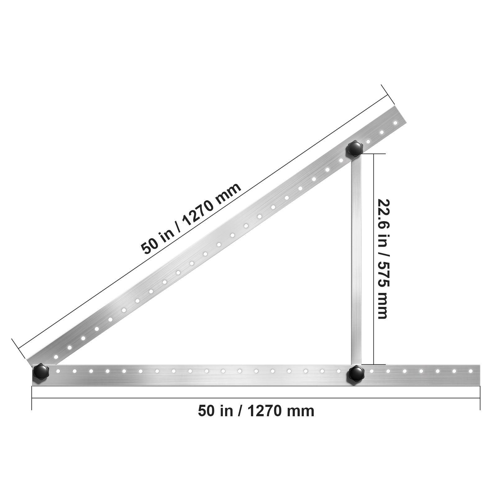 50-Inch Solar Panel Mount Brackets 0 - 90° Adjustable Tilt Mount Brackets